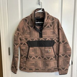 Carhartt Tan and Brown Fleece Pullover